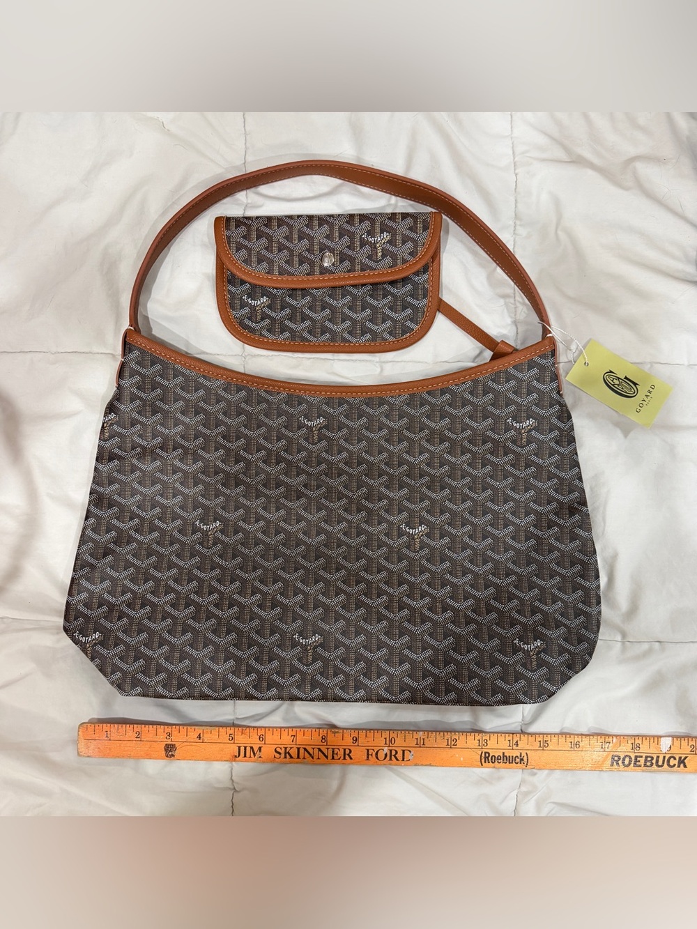 Goyard Bohème Hobo  
Coated Canvas in Brown/tan
